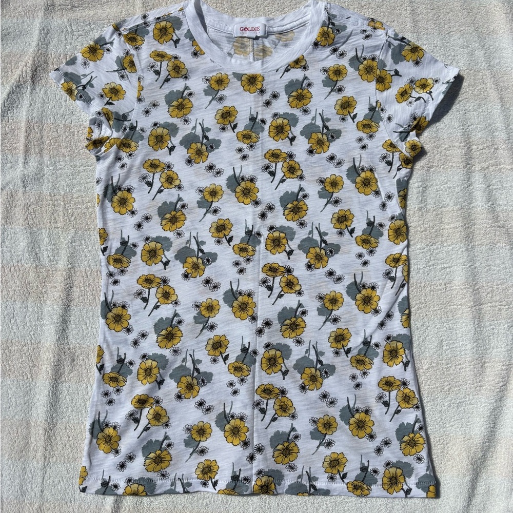 Goldie Yellow Floral Pattern Tee